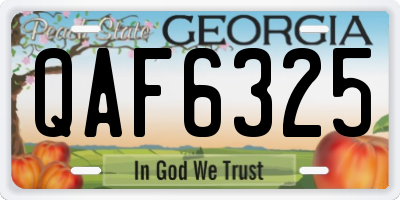 GA license plate QAF6325