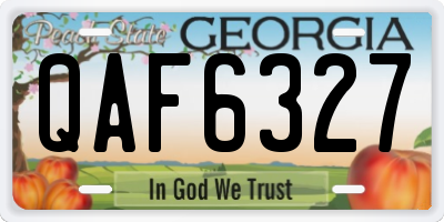 GA license plate QAF6327