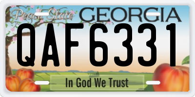 GA license plate QAF6331