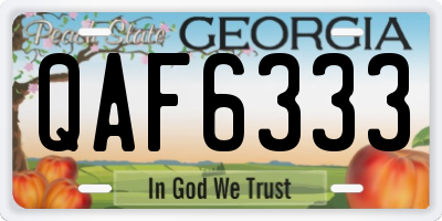GA license plate QAF6333