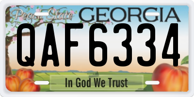 GA license plate QAF6334