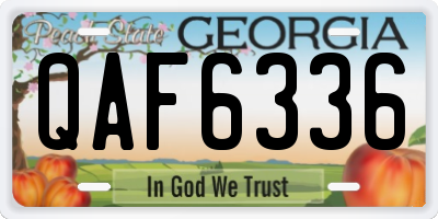 GA license plate QAF6336