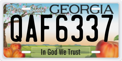 GA license plate QAF6337