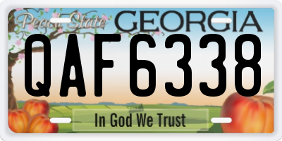 GA license plate QAF6338