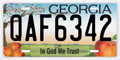 GA license plate QAF6342
