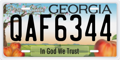 GA license plate QAF6344