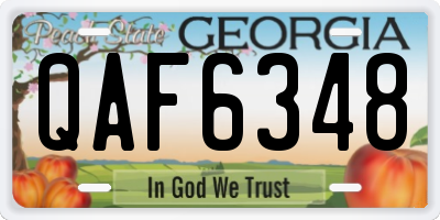 GA license plate QAF6348