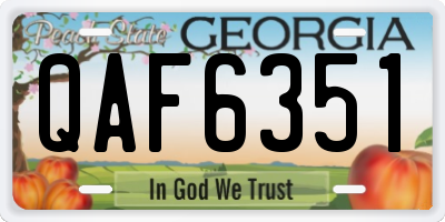 GA license plate QAF6351