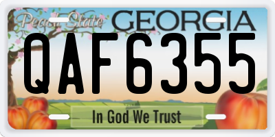GA license plate QAF6355