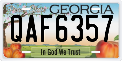 GA license plate QAF6357