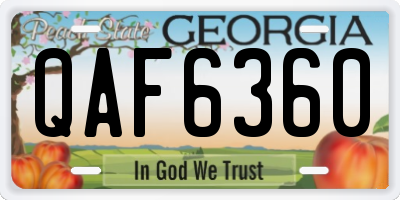 GA license plate QAF6360