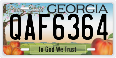 GA license plate QAF6364