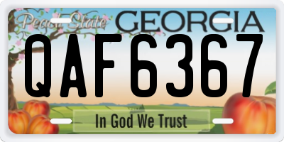 GA license plate QAF6367