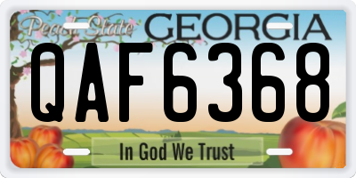 GA license plate QAF6368