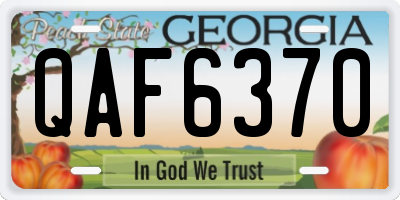 GA license plate QAF6370