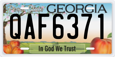 GA license plate QAF6371