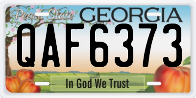 GA license plate QAF6373