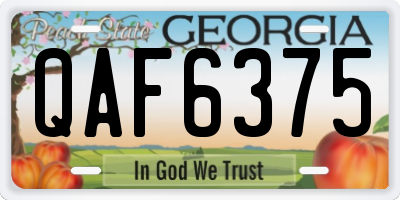 GA license plate QAF6375