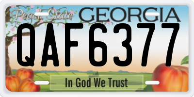 GA license plate QAF6377