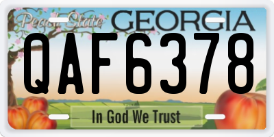 GA license plate QAF6378