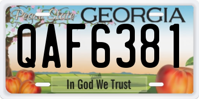 GA license plate QAF6381