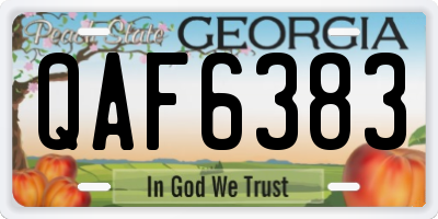 GA license plate QAF6383