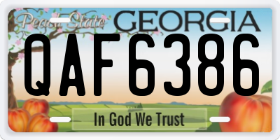 GA license plate QAF6386