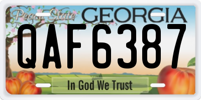 GA license plate QAF6387