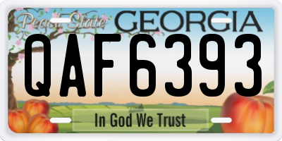 GA license plate QAF6393