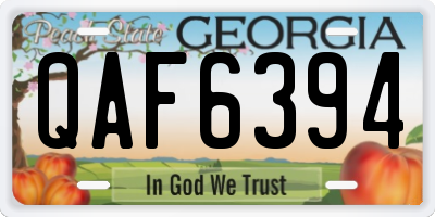 GA license plate QAF6394