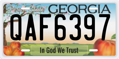 GA license plate QAF6397