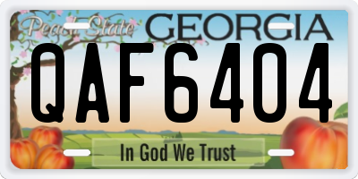 GA license plate QAF6404