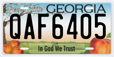 GA license plate QAF6405