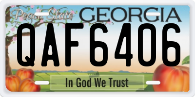 GA license plate QAF6406