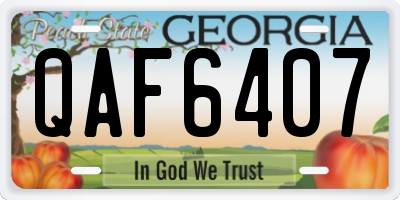 GA license plate QAF6407