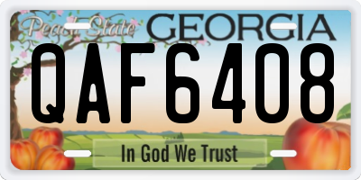 GA license plate QAF6408