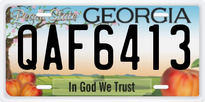 GA license plate QAF6413