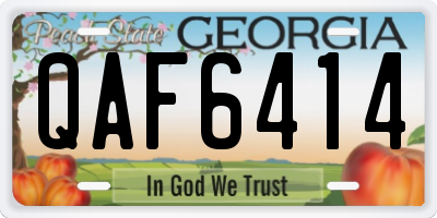 GA license plate QAF6414