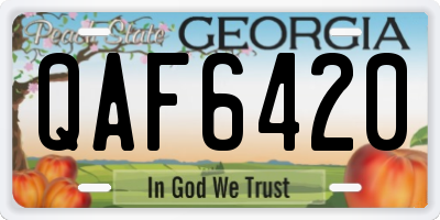 GA license plate QAF6420