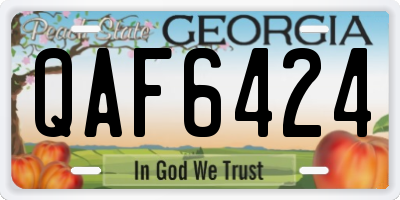 GA license plate QAF6424