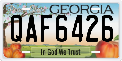 GA license plate QAF6426