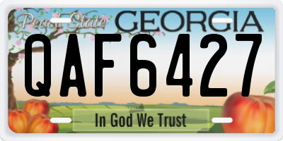GA license plate QAF6427