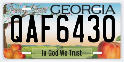 GA license plate QAF6430