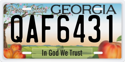 GA license plate QAF6431