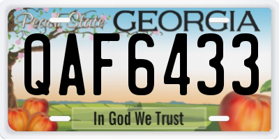 GA license plate QAF6433