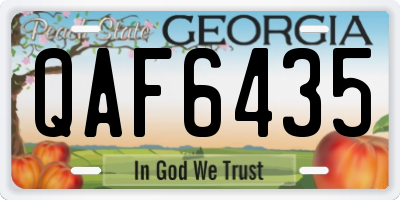 GA license plate QAF6435