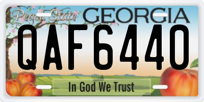 GA license plate QAF6440