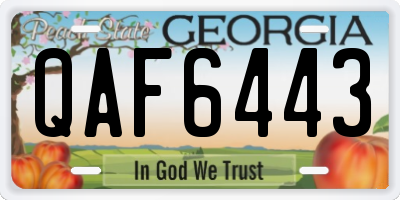 GA license plate QAF6443