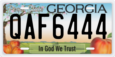GA license plate QAF6444