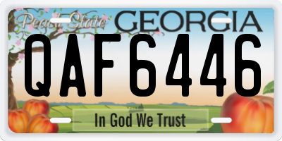GA license plate QAF6446